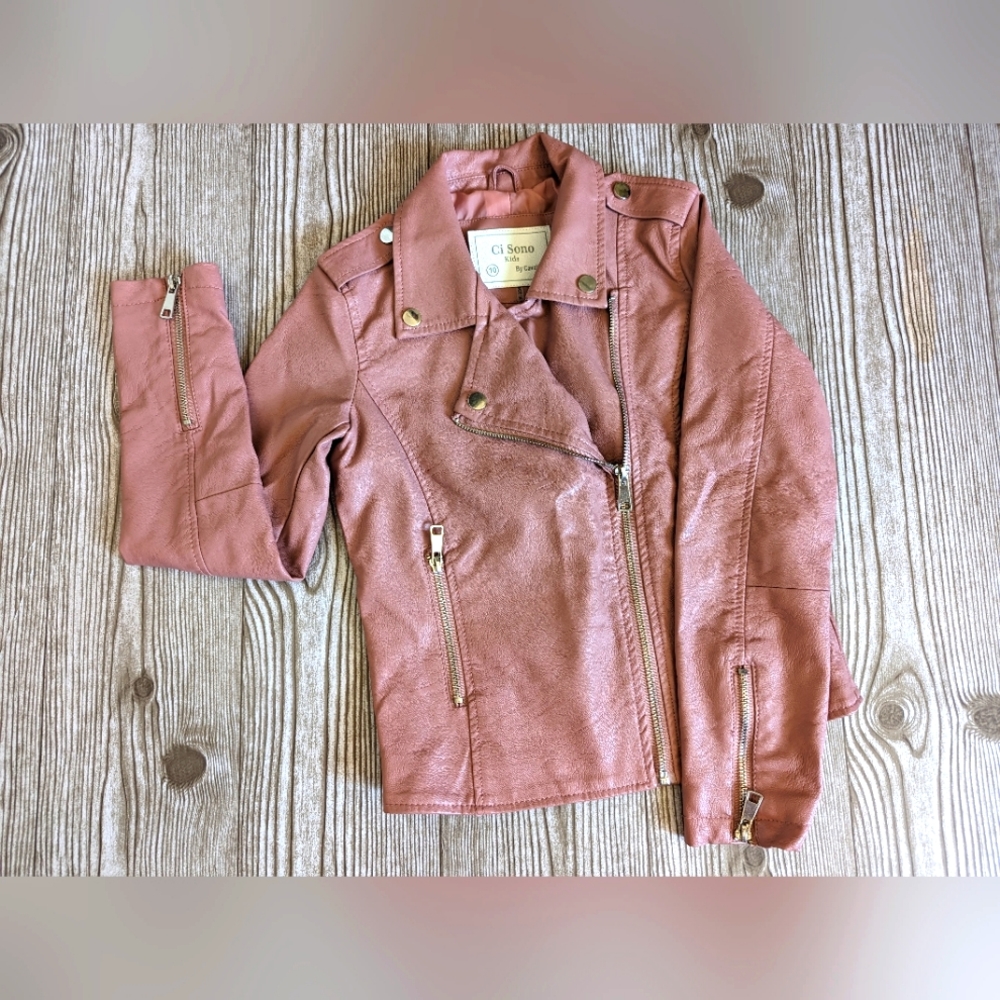 Ci Sono kids by Cavalini Faux Leather Zip UpJacket size 10